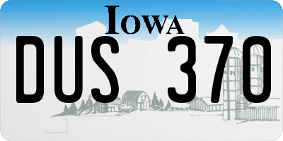 IA license plate DUS370
