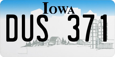 IA license plate DUS371