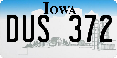 IA license plate DUS372