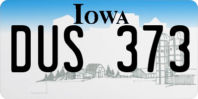 IA license plate DUS373