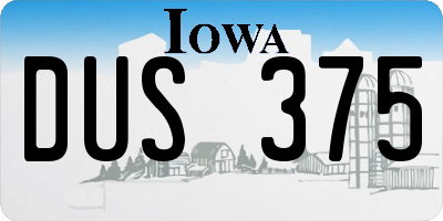IA license plate DUS375