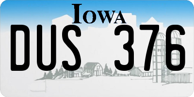 IA license plate DUS376