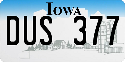 IA license plate DUS377