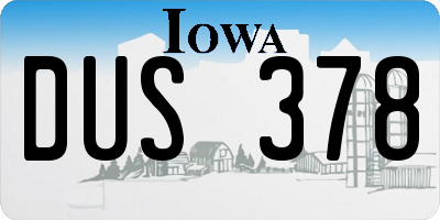 IA license plate DUS378