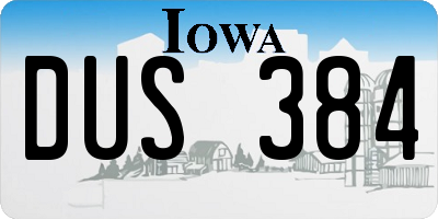 IA license plate DUS384