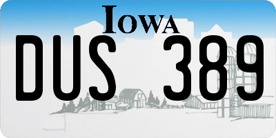 IA license plate DUS389