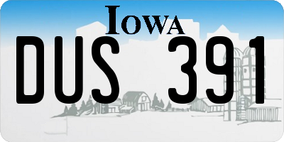 IA license plate DUS391