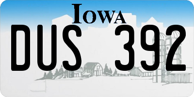 IA license plate DUS392