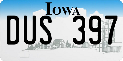 IA license plate DUS397
