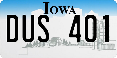 IA license plate DUS401