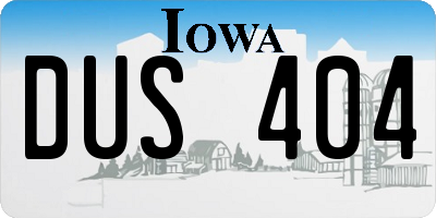 IA license plate DUS404