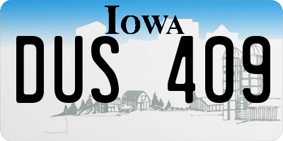 IA license plate DUS409