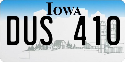 IA license plate DUS410