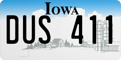 IA license plate DUS411