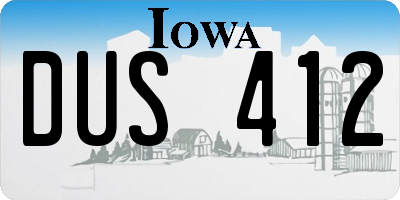 IA license plate DUS412
