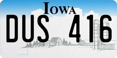 IA license plate DUS416