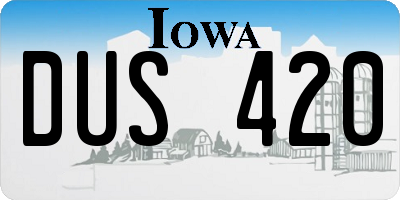 IA license plate DUS420