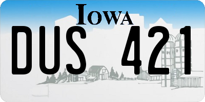 IA license plate DUS421