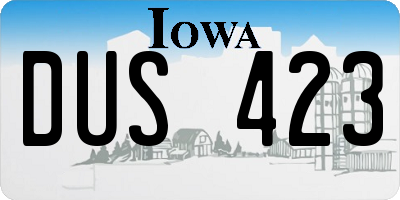 IA license plate DUS423