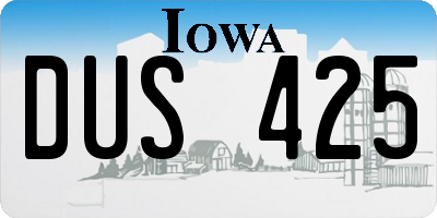 IA license plate DUS425