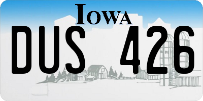 IA license plate DUS426