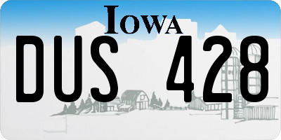IA license plate DUS428