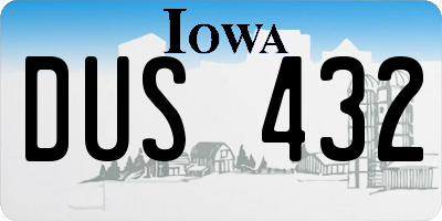 IA license plate DUS432