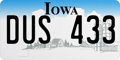 IA license plate DUS433