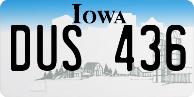 IA license plate DUS436