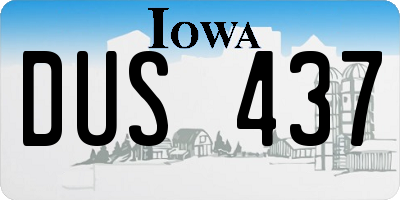 IA license plate DUS437