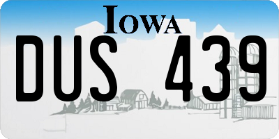 IA license plate DUS439