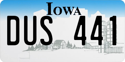 IA license plate DUS441