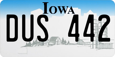 IA license plate DUS442