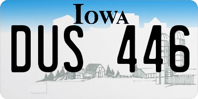 IA license plate DUS446