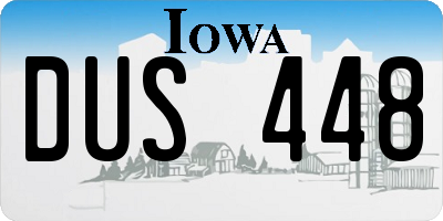 IA license plate DUS448