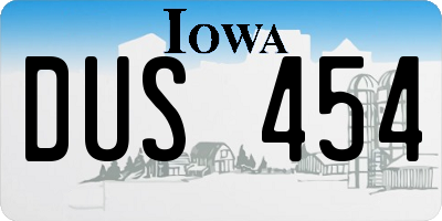 IA license plate DUS454