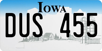 IA license plate DUS455