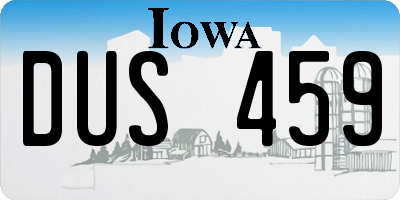 IA license plate DUS459