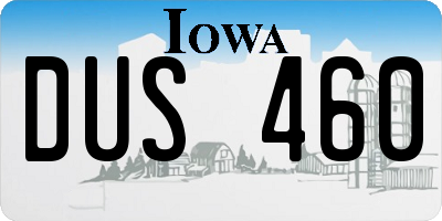 IA license plate DUS460