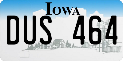 IA license plate DUS464