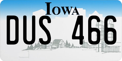 IA license plate DUS466