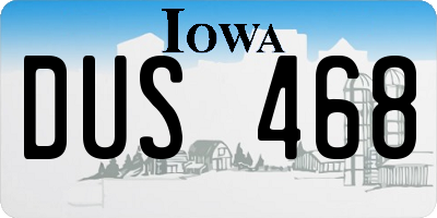 IA license plate DUS468