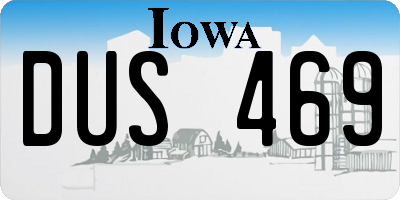 IA license plate DUS469