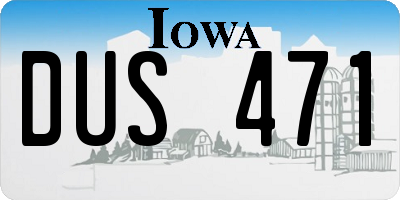 IA license plate DUS471