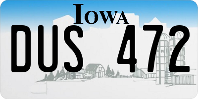 IA license plate DUS472