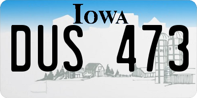 IA license plate DUS473
