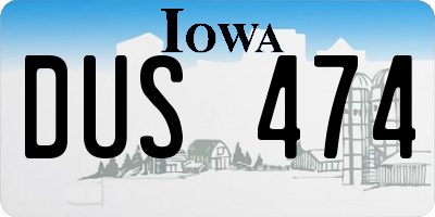IA license plate DUS474