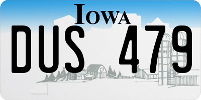IA license plate DUS479