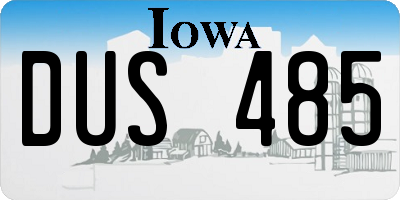 IA license plate DUS485