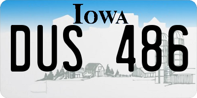 IA license plate DUS486